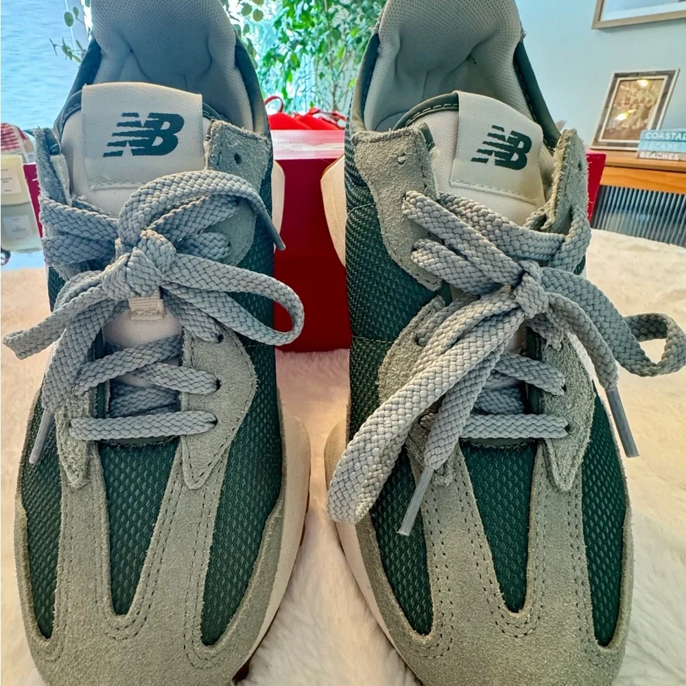 New Balance - 327 Juniper / Dark Juniper Low Top Sneakers - Picture 9 of 13